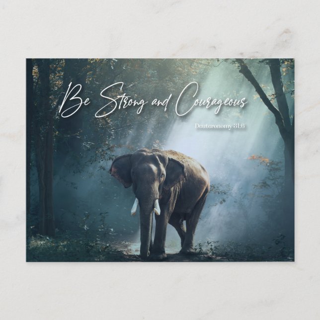 stark und mutig sein (Deuteronomie 31:6) Postkarte (Vorderseite)