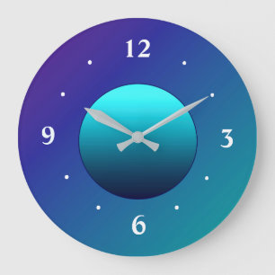 Stark vereinfachter Aqua-Grün-Mond Große Wanduhr
