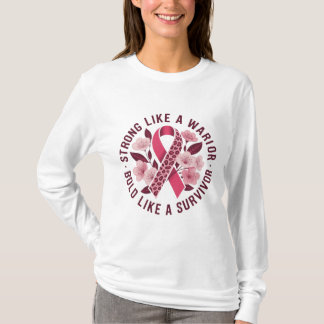 Stark wie ein Krieger Leopard Rosa Band Floral T-Shirt