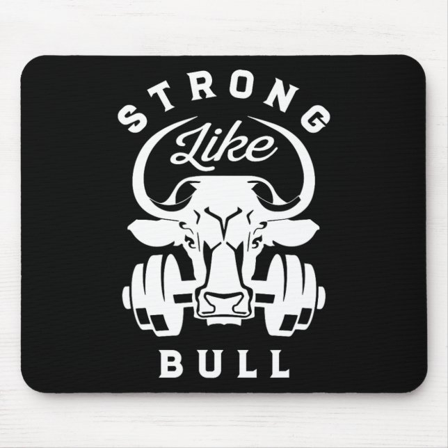 stark wie eine Bull Power Hub Bodybuilding 7 Mousepad (Vorne)