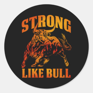 stark wie eine Bull Powerlift-Bodybuilding 12 Runder Aufkleber