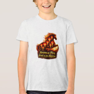 Stark wie Feuer, frei wie das Pferd Laternen Kunst Tri-Blend Shirt