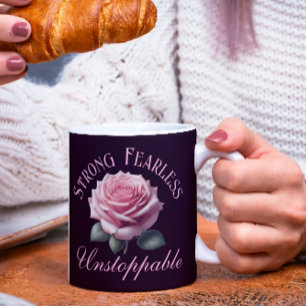 Starke Angst unaufhaltsam & rosa Rose T - Shirt Kaffeetasse