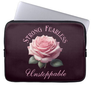 Starke Angst unaufhaltsam & rosa Rose T - Shirt Laptopschutzhülle