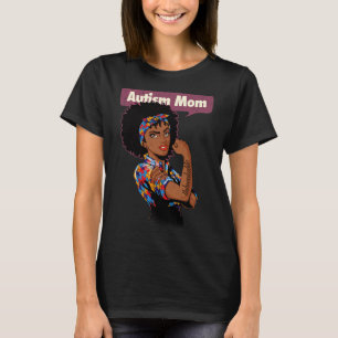 Starke Autismus-Mama Bewusstsein für Mutter Black T-Shirt