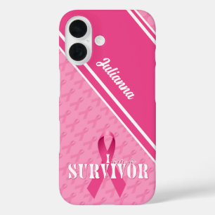 Starke Brustkrebserkrankung Pink Ribbon iPhone 16 Hülle