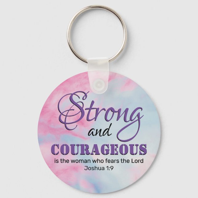 STARKE COURAGEOUS FRAU Inspiration Christlich Schlüsselanhänger (Vorderseite)