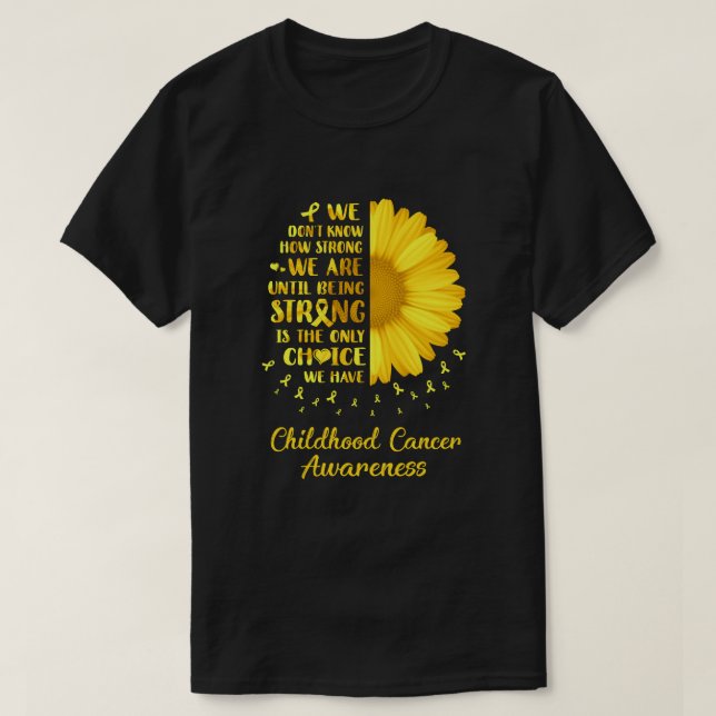 Starke Daisy Blume Gold Kinderkrebs Aw T-Shirt (Design vorne)