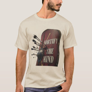 Stärke den Geist Stoischer Römischer Schild Moti T-Shirt