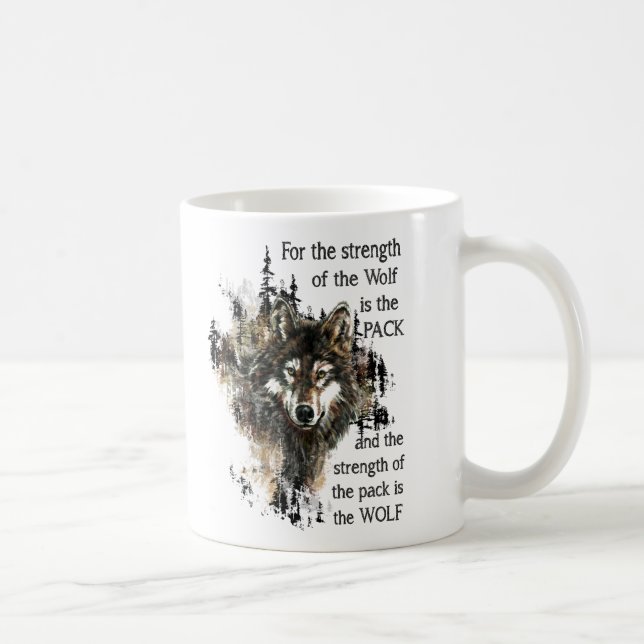 Stärke des Wolf Inspirational Family Packs Kaffeetasse (Rechts)