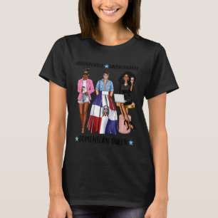 Starke dominikanische Königin aus Dominica Schwarz T-Shirt