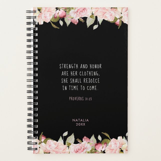 Stärke & Ehrensprichwörter 31 Blütenbibliotheken Planer (Vorderseite)