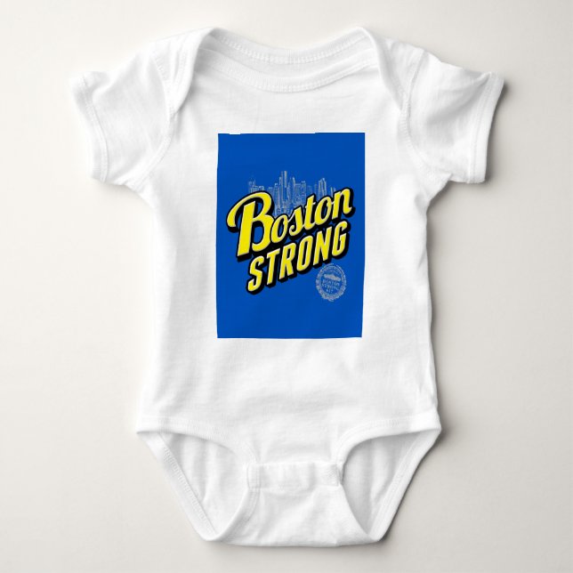 Starke Erinnerungen an die Stadt Boston an Blue Baby Strampler (Vorderseite)