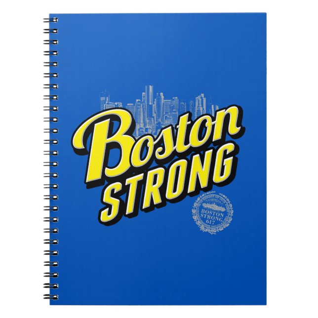 Starke Erinnerungen an die Stadt Boston an Blue Notizblock (Vorderseite)