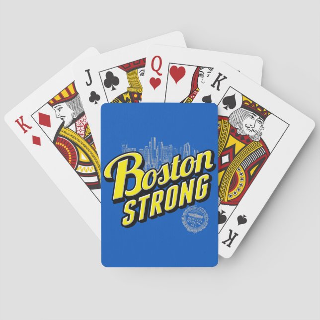Starke Erinnerungen an die Stadt Boston an Blue Spielkarten (Rückseite)