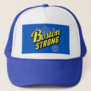 Starke Erinnerungen an die Stadt Boston an Blue Truckerkappe