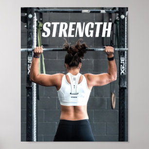 Stärke Fitness Frauen Muskelschwäche Motivierend Poster