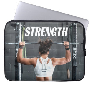 Stärke Fitness Frauen Muskeltraining Motivierend Laptopschutzhülle