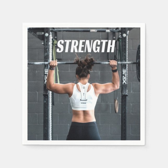 Stärke Fitness Frauen Muskeltraining Motivierend Serviette (Vorderseite)