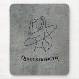 Starke Frau Minimalistischer Fitness-Sketch Mousepad