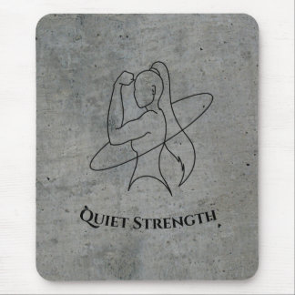 Starke Frau Minimalistischer Fitness-Sketch Mousepad