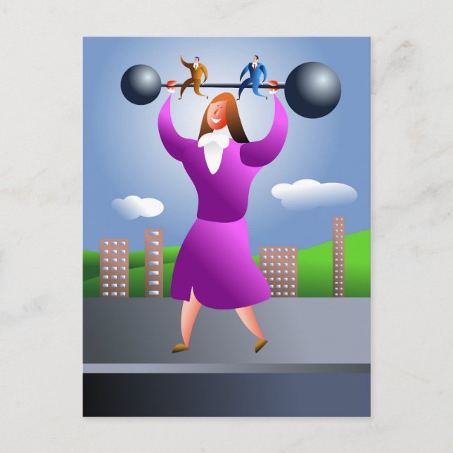 Starke Frau Postkarte (Vorderseite)