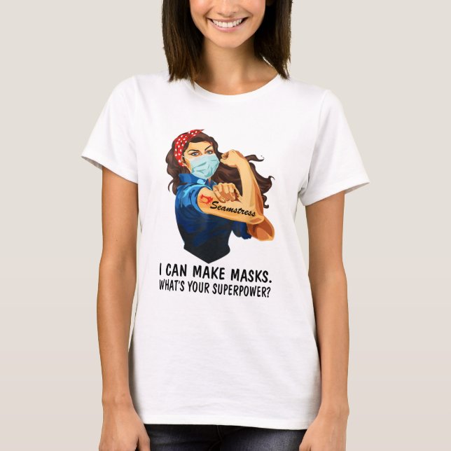 Starke Frau Tattoo Seamstress Ich kann T-Shirt (Vorderseite)