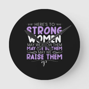 Starke Frauen Feministische Feminismus Frauen Hoch Runde Wanduhr