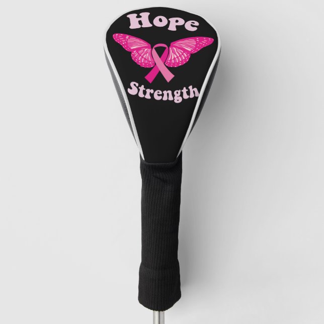 Stärke Frauen Krebsbewusstsein Brustkrebs Golf Headcover (Vorderseite)