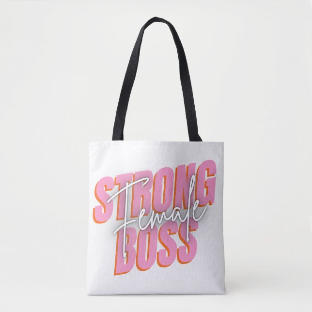 Starke Frauen, rosa und weiß Tasche (Vorderseite)