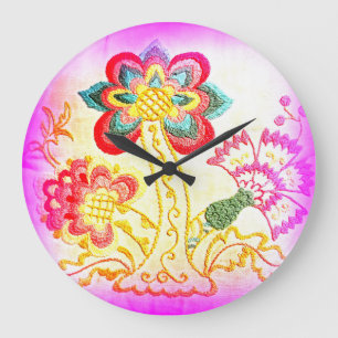 starke hippie-ähnliche Palmeuhr Große Wanduhr