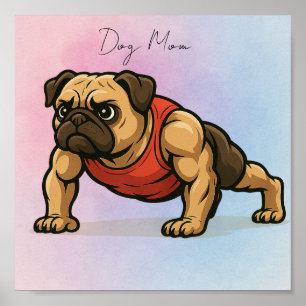 Starke Hunde-Mama - Illustration des muskulären Mo Poster