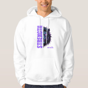 Stärke im Glaubenssymbol und Kreuzemblem Hoodie