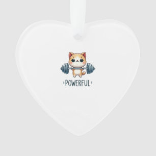 Starke Katze hebt Gewichte, süße Fitness-Katze Kun Ornament