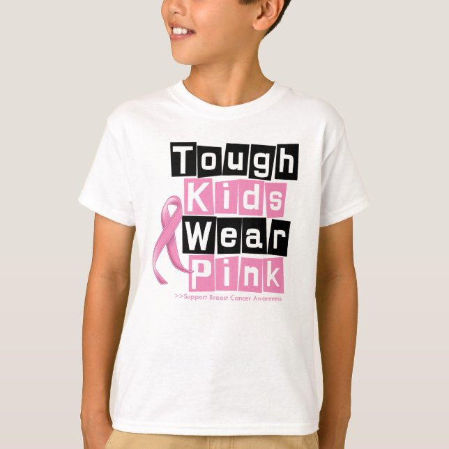 Starke Kinder tragen Rosa für T-Shirt (Vorderseite)