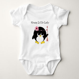 Starke kleine Dame Süßer Pinguin Baby-Body Baby Strampler