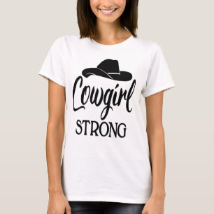 Starke Kuhmädchen-Cowboyhut-Line-Dancing-Rodeo T-Shirt