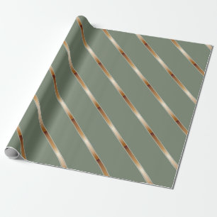 Starke kupferne metallische diagonale Streifen Geschenkpapier