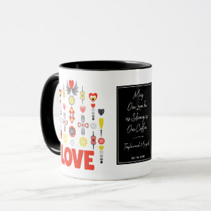 Starke Liebe und Kaffee Niedlichen Paar Minimalist Tasse