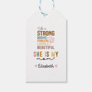 Starke Mama Retro Script Groovy Mutter Tag Geschenkanhänger