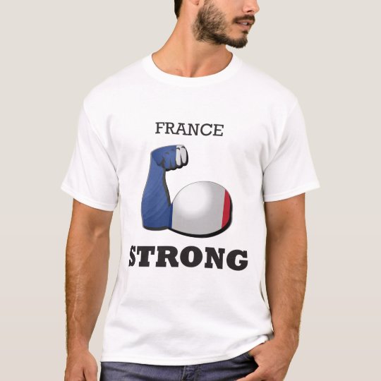 Starke Muskel-Flagge Frankreichs T-Shirt