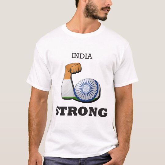 Starke Muskel-Flagge Indiens T-Shirt