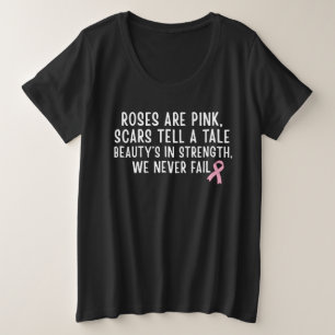 Stärke, Narben & Überleben Brustkrebsbewusstsein Große Größe T-Shirt