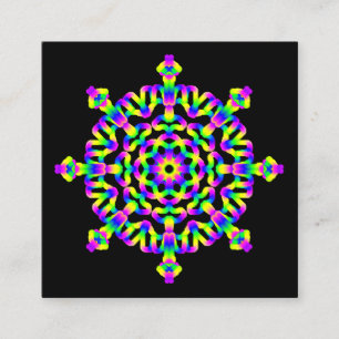 *~* starke NeonMandala-heilende Künste Quadratische Visitenkarte