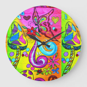 starke psychedelische musahroom und große wanduhr