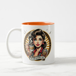 Starke schöne Frauen, die Kaffee Liebe Zweifarbige Tasse