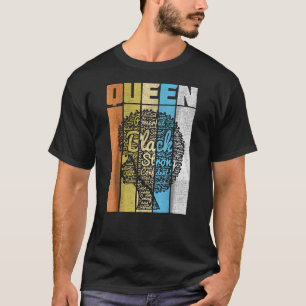 Starke schwarze Frau Afro Worte Natura T-Shirt