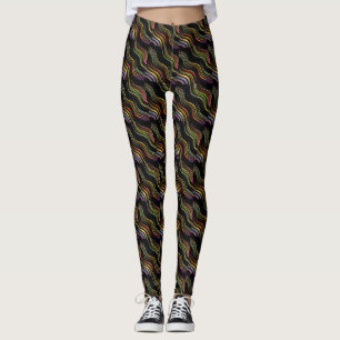 Starke Siebzigerjahre gewellter Hippie Leggings