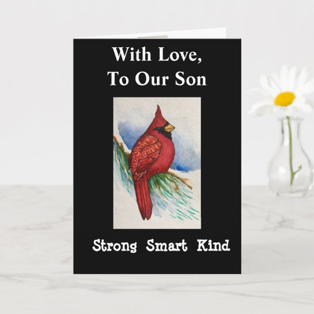 Starke Smart Kind Son Birthday Kardinal Card Karte (Kleine Pflanze)