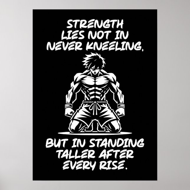 Stärke, Stand Tal - Fitness, Hektik, Erfolg Poster (Vorne)